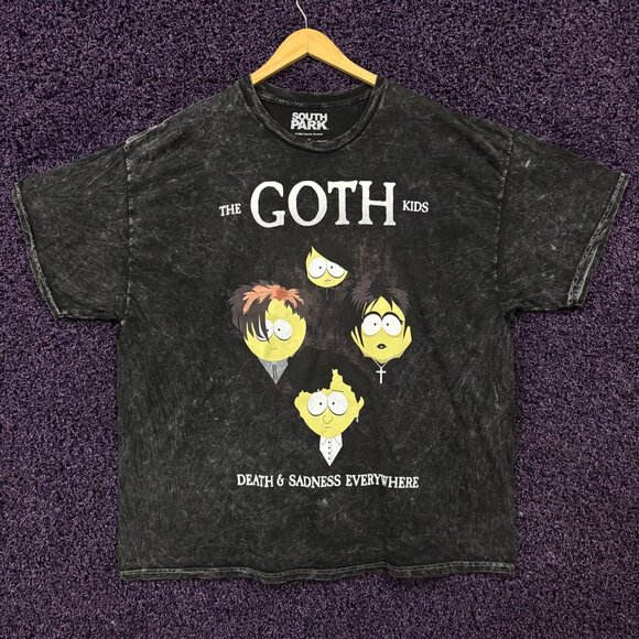South Park Goth Kids Mineral Wash T-Shirt Size 2xl - Picture 1 of 4
